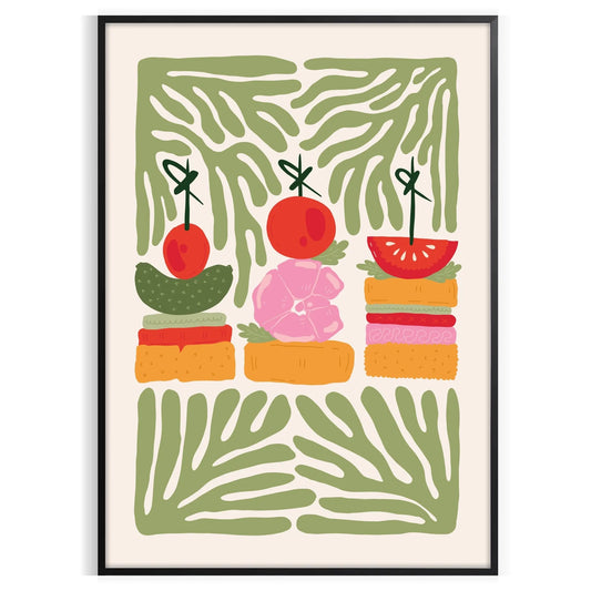 kitchen décor vibrant 86 poster lively green orange hues eye wall art perfect gift home various sizes A4 cm A0 splash color zest space