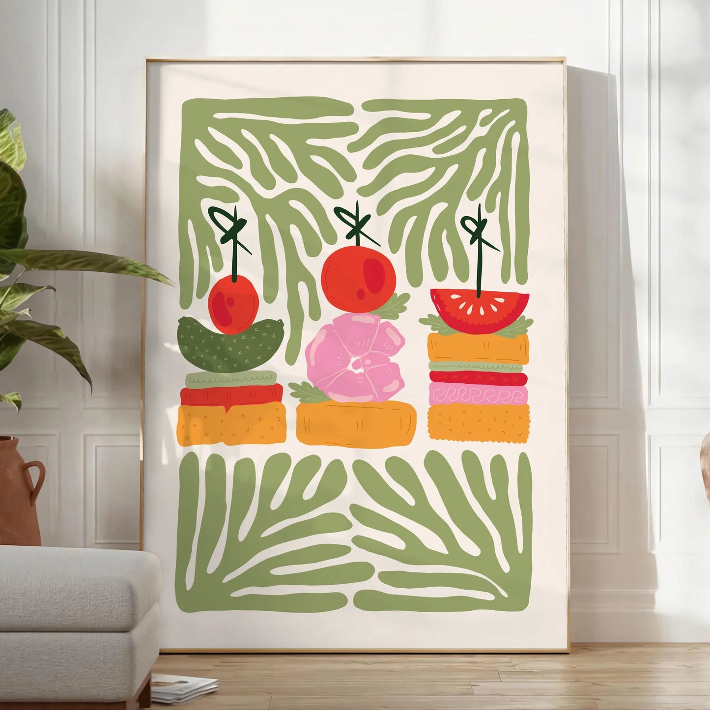 kitchen décor vibrant 86 poster lively green orange hues eye wall art perfect gift home various sizes A4 cm A0 splash color zest space