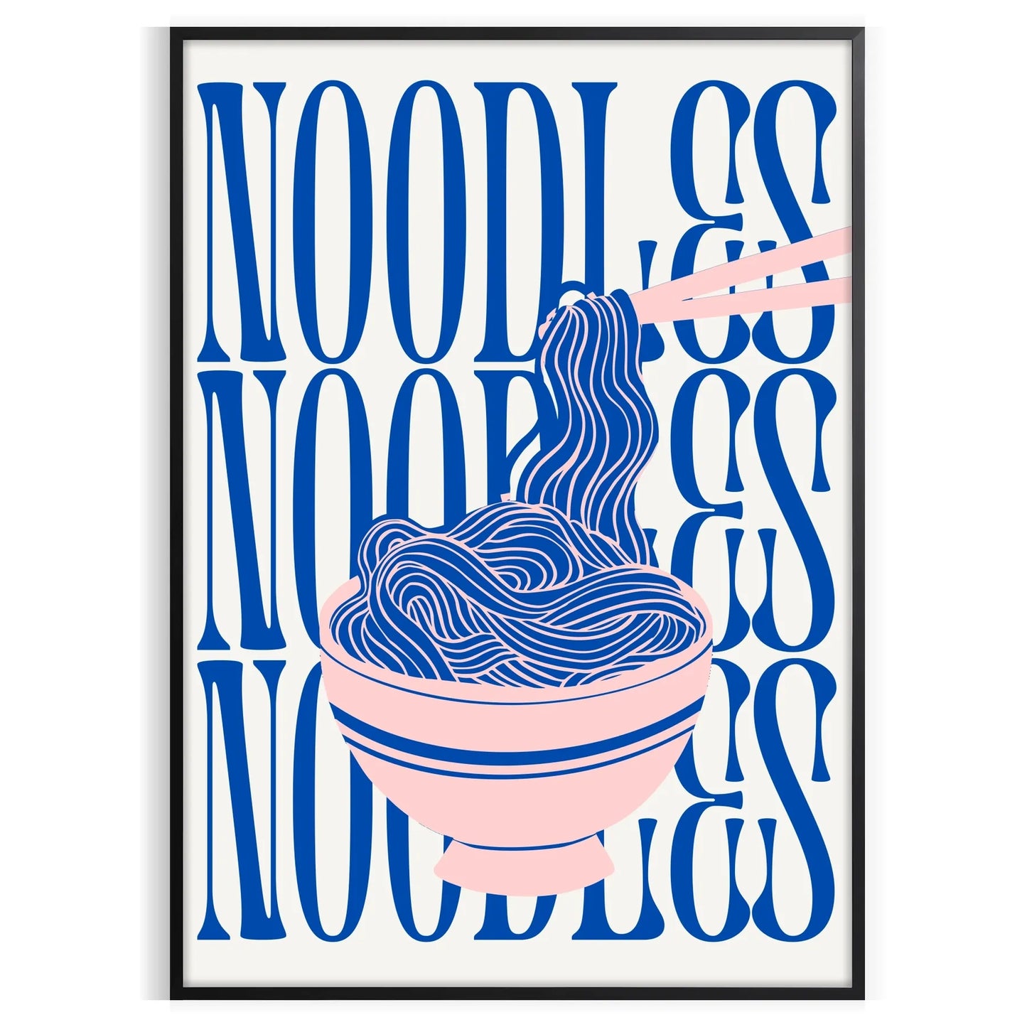 kitchen decor stylish noodles poster gray green hues wall art thoughtful gift print touch culinary charm space sizes A4 cm A0 today